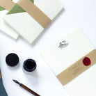 Landscape Letterpress Letterheads with wax seal wrap and ink pot