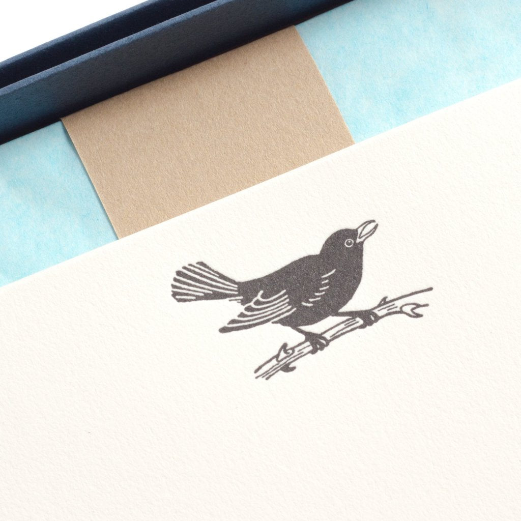 close-up of Blackbird Letterpress Letterheads