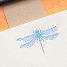 Blue Dragonfly Letterpress close-up