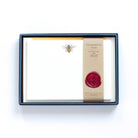 Honey Bee Letterpress Correspondence Cards in display box with wax seal