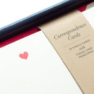 close-up of Letterpress Red Heart Correspondence Cards