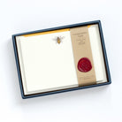 Honey Bee Letterpress Correspondence Cards in display box with wax seal