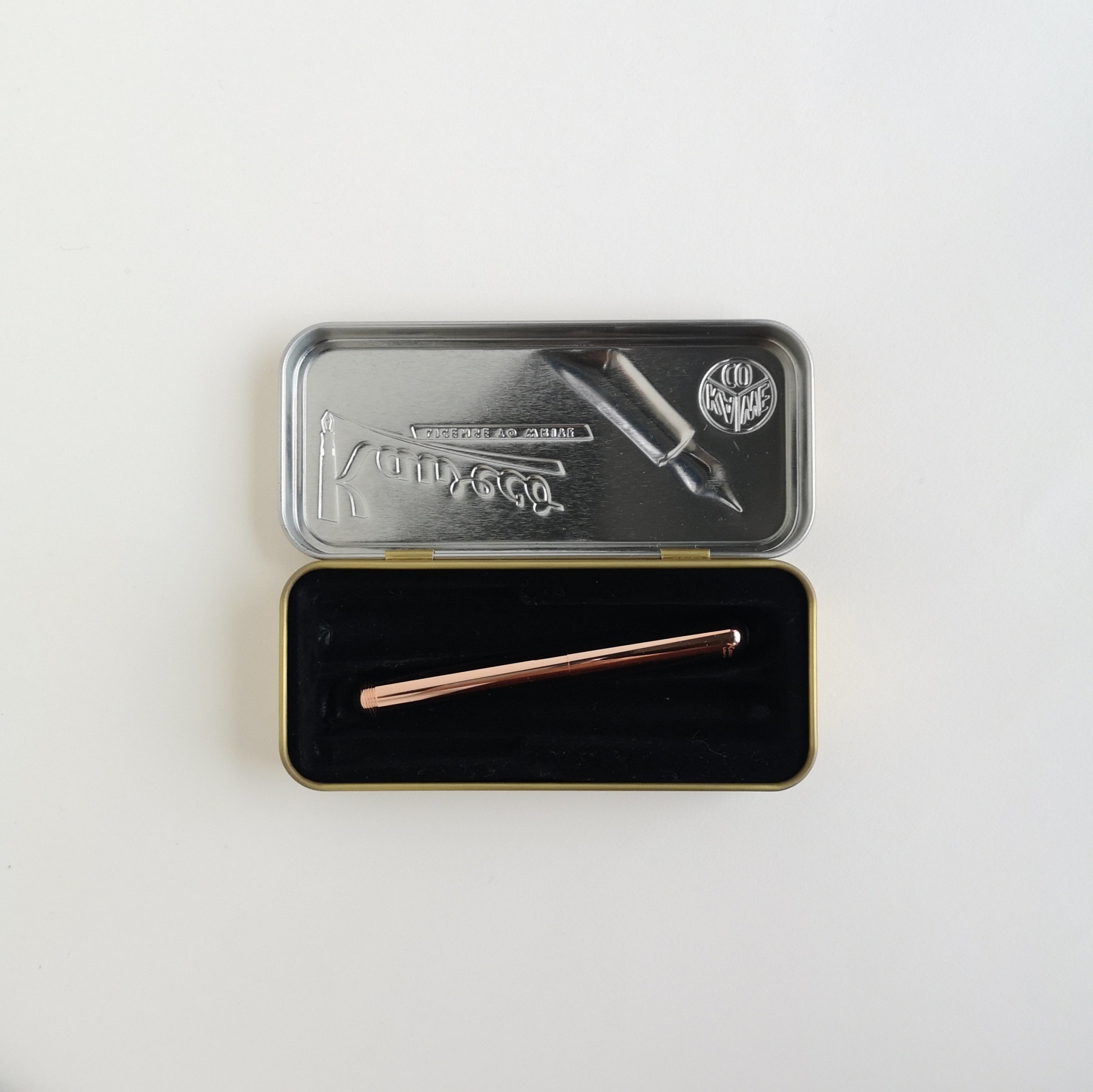 Kaweco Copper Liliput Fountain Pen inside metal display tin