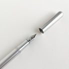 Kaweco Silver Liliput Fountain Pen close-up of nib and cap