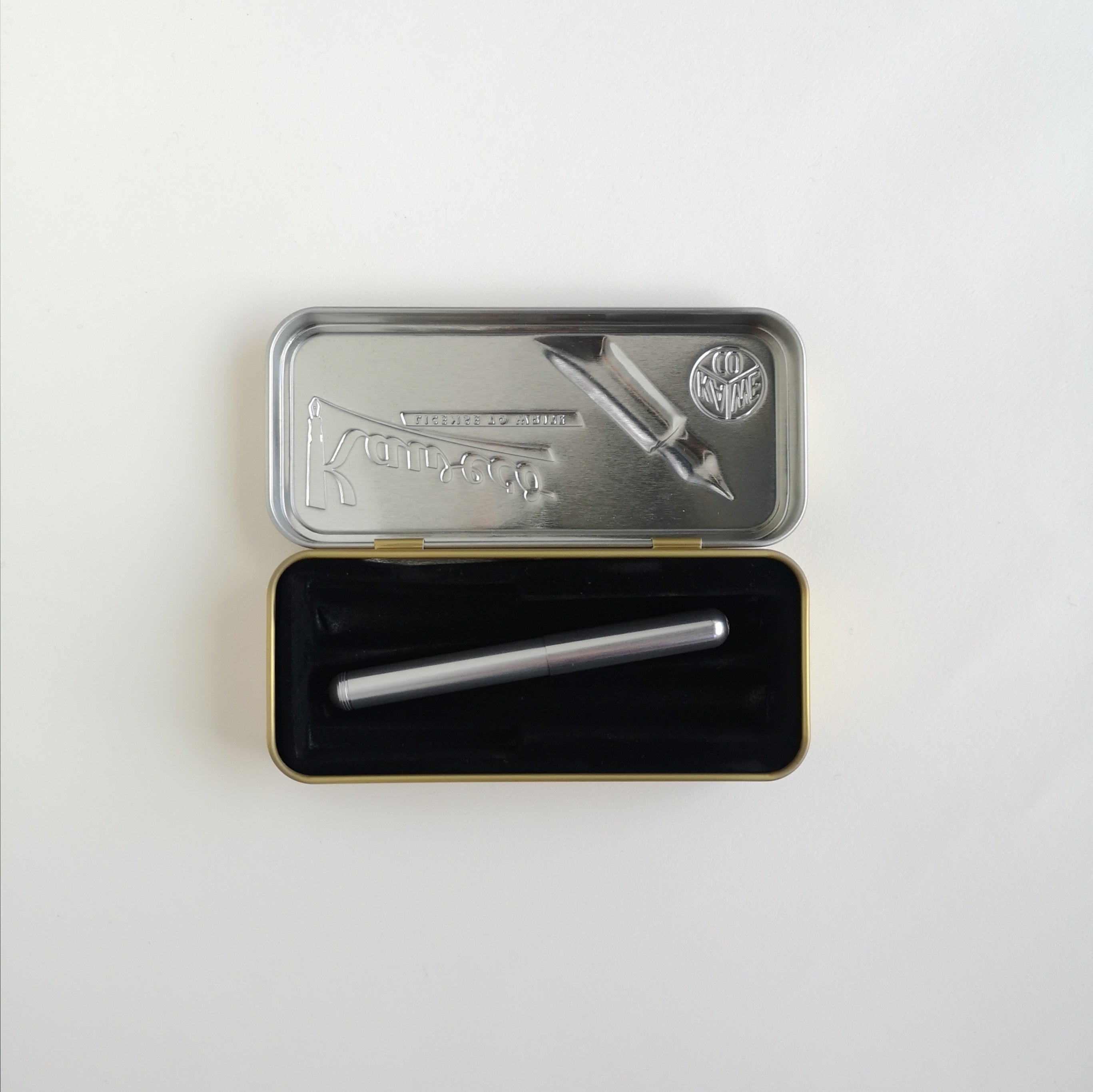 Kaweco Silver Liliput Fountain Pen inside metal display tin