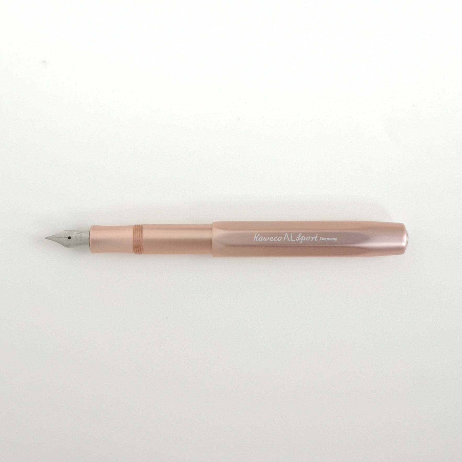 Kaweco Rose Gold Aluminium Fountain Pen with cap posted