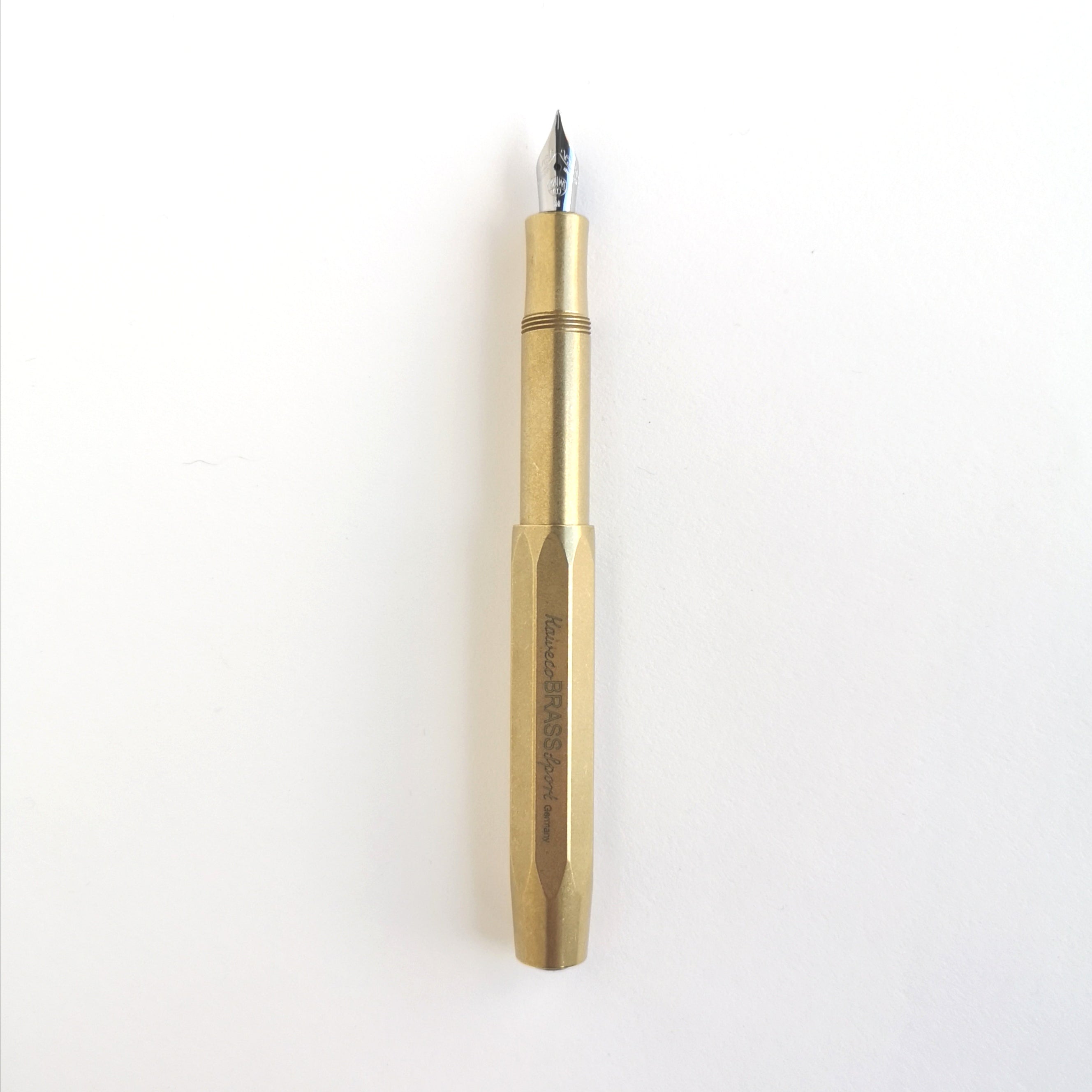 Brass Kaweco Sport Fountain Pen with cap posted