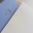 Diary cover and weekly diary view