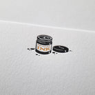 Close-up of copper foiled Letterpress Ink Pot