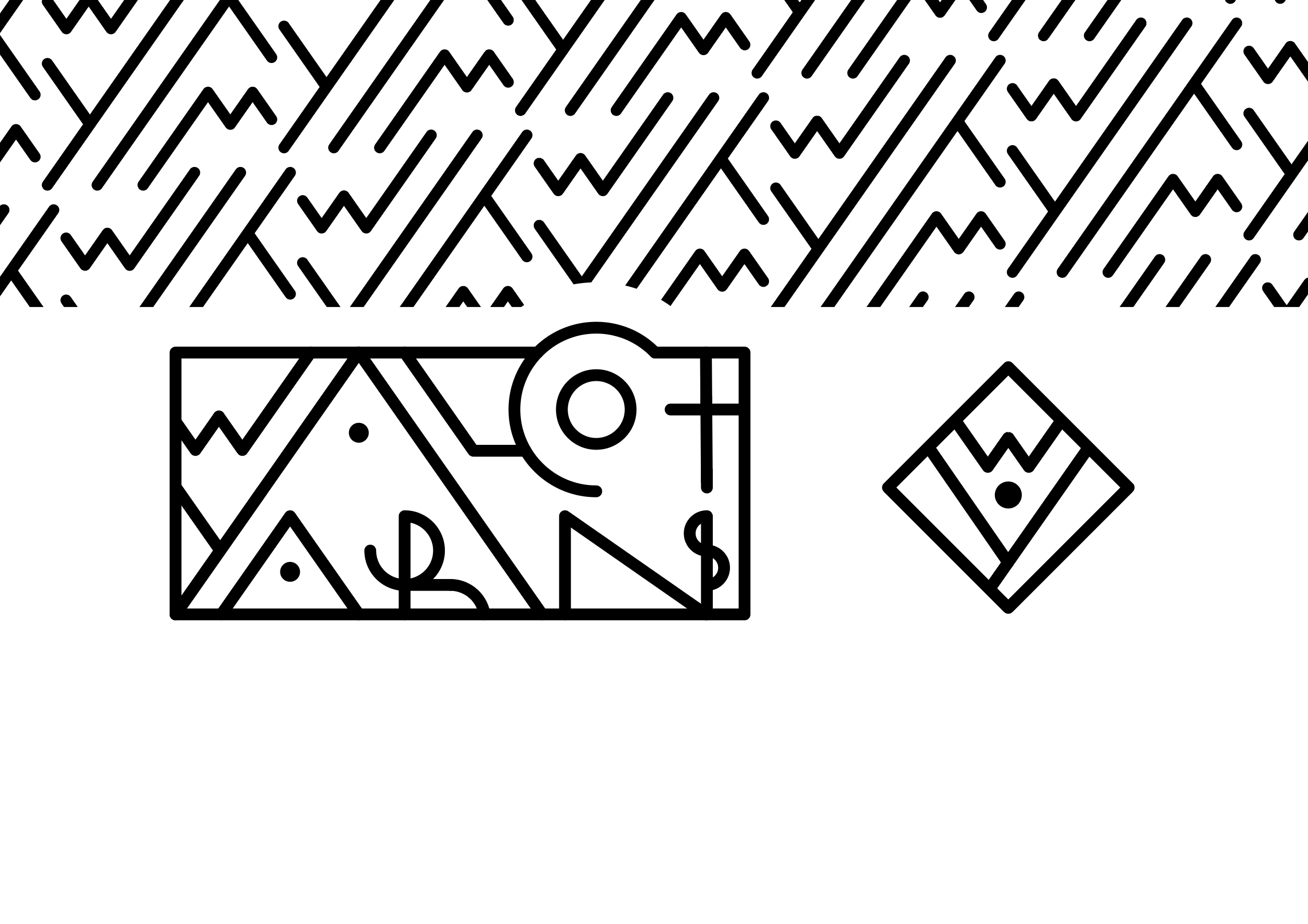 Walcot Yarns logo, black abstract geometric text and monogram motif