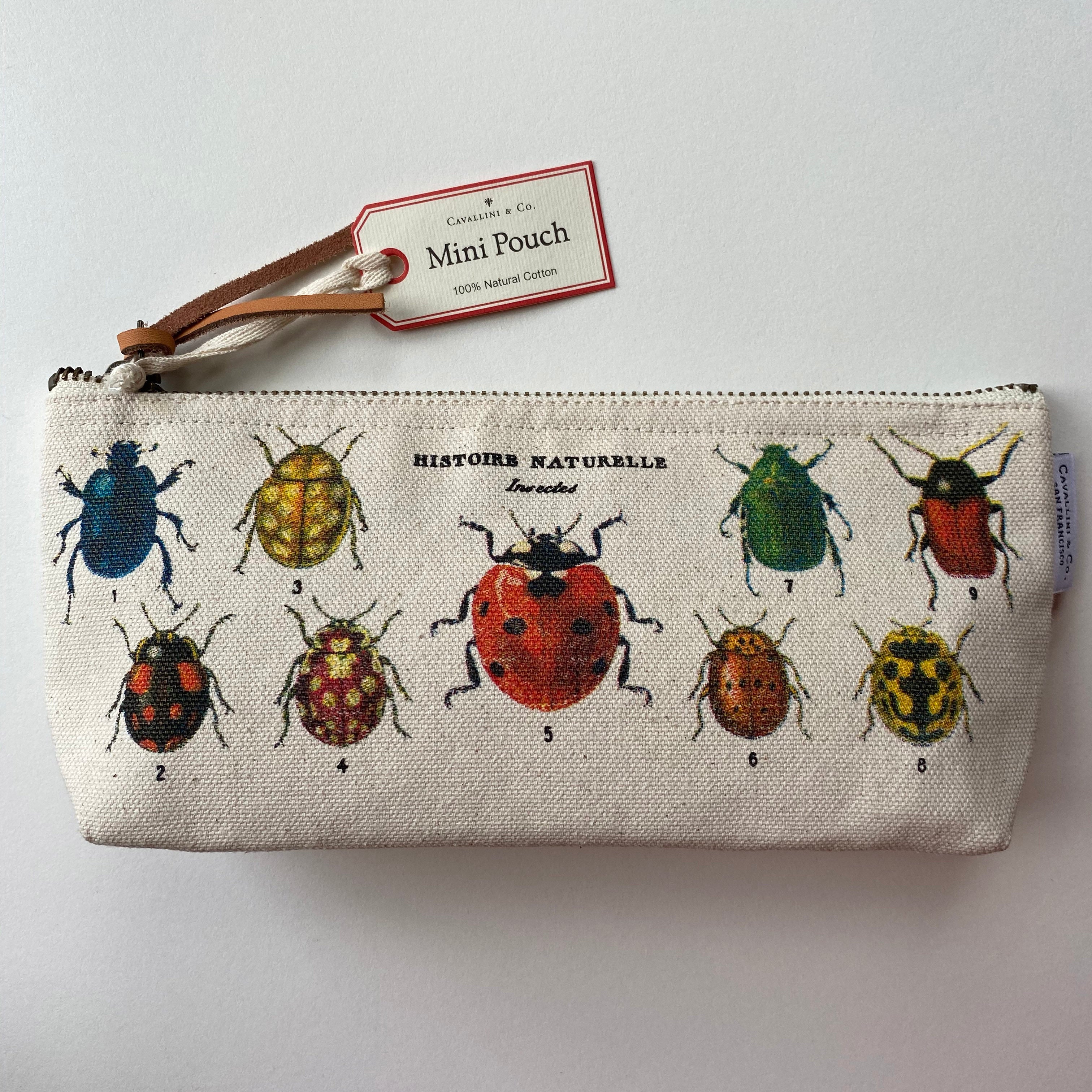 Canvas Pencil case with various insects