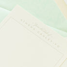 Close-up of Personalised Letterpress Correspondence Card with From the Desk of in script