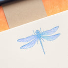 Blue Dragonfly Letterpress close-up