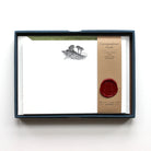Landscape Letterpress Correspondence Cards in display box with wax seal