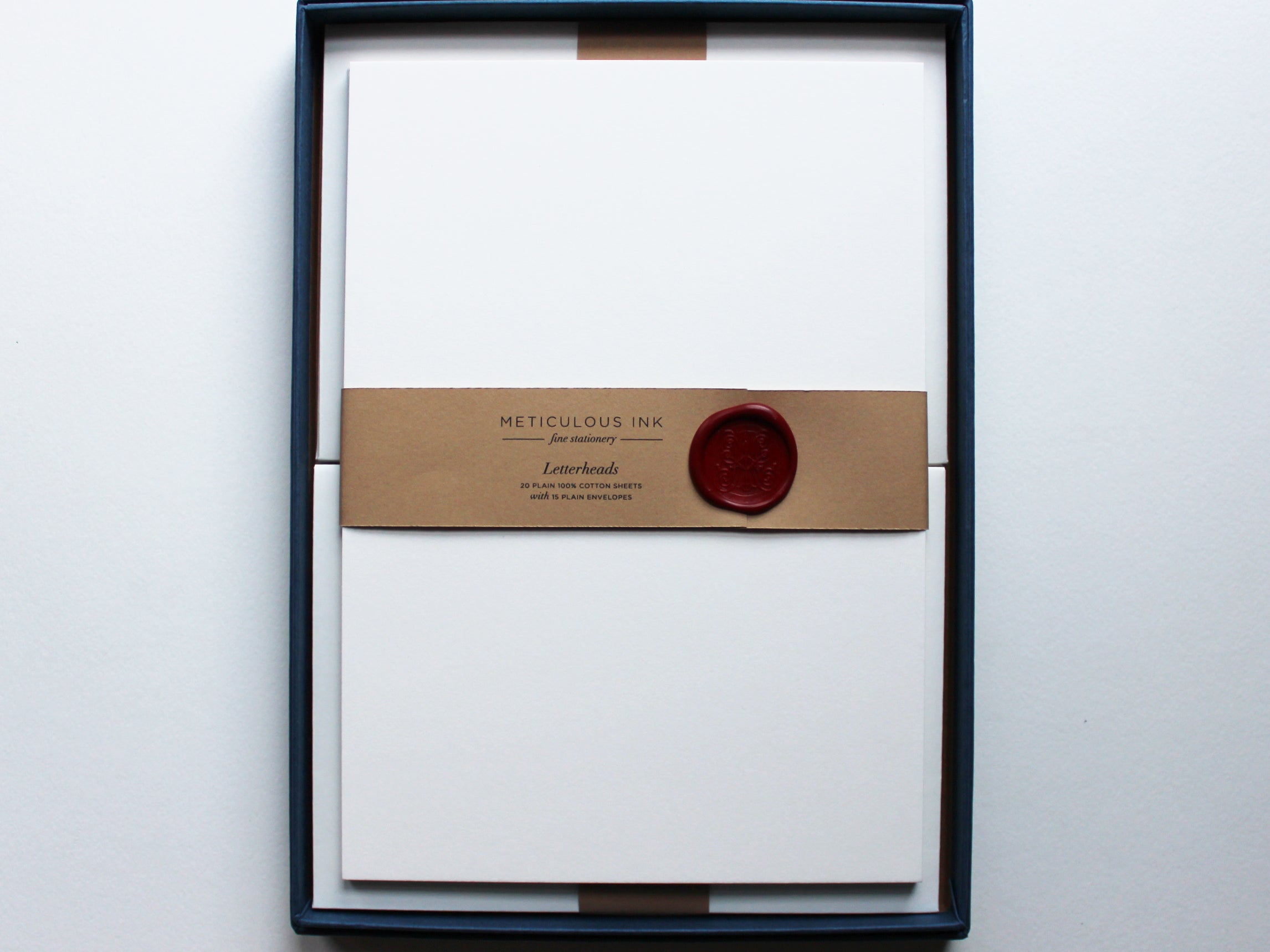 Plain Letterhead Writing Paper in display box with wax seal