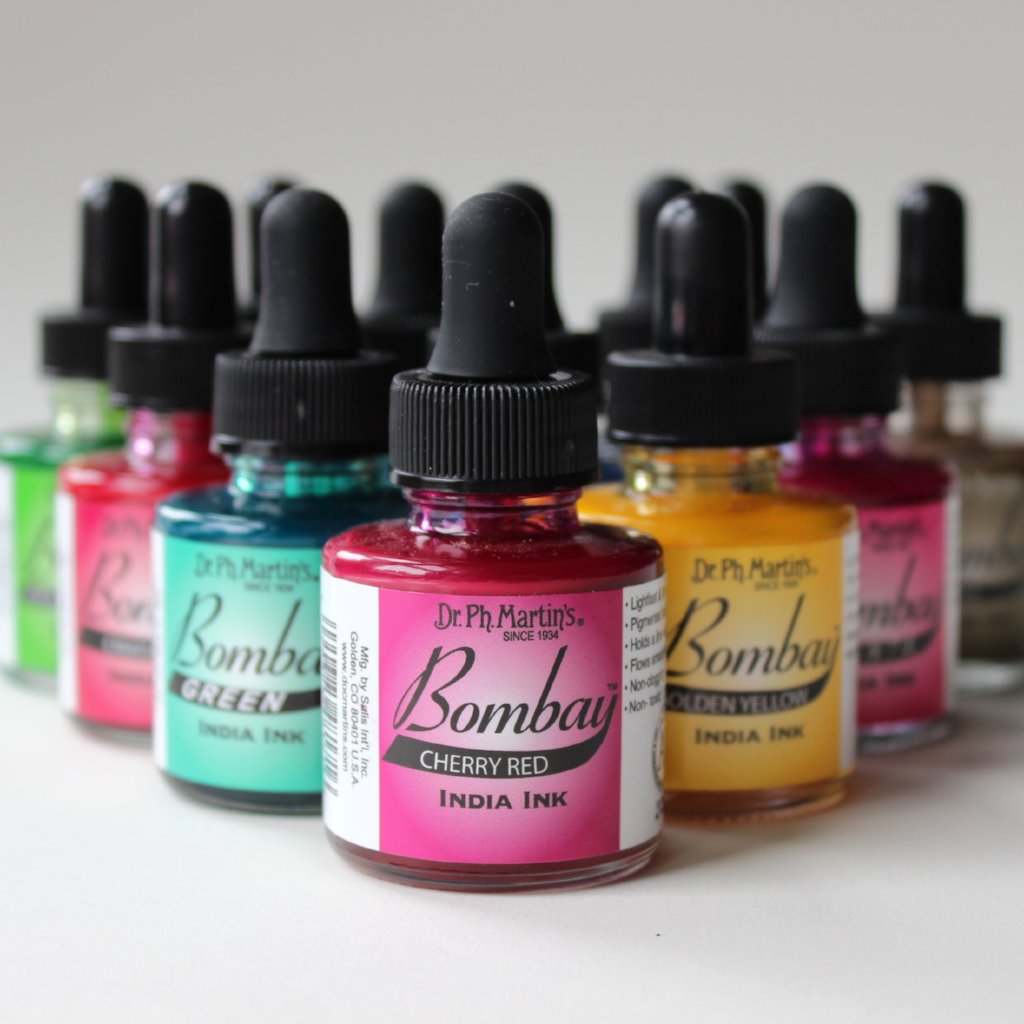 Bombay India Ink bottles in multiple colours