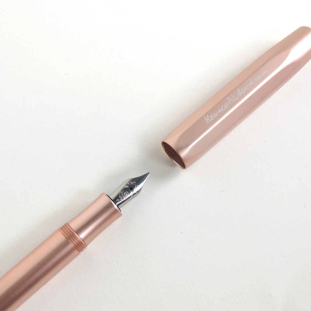 Kaweco Rose Gold Aluminium Fountain Pen nib close-up