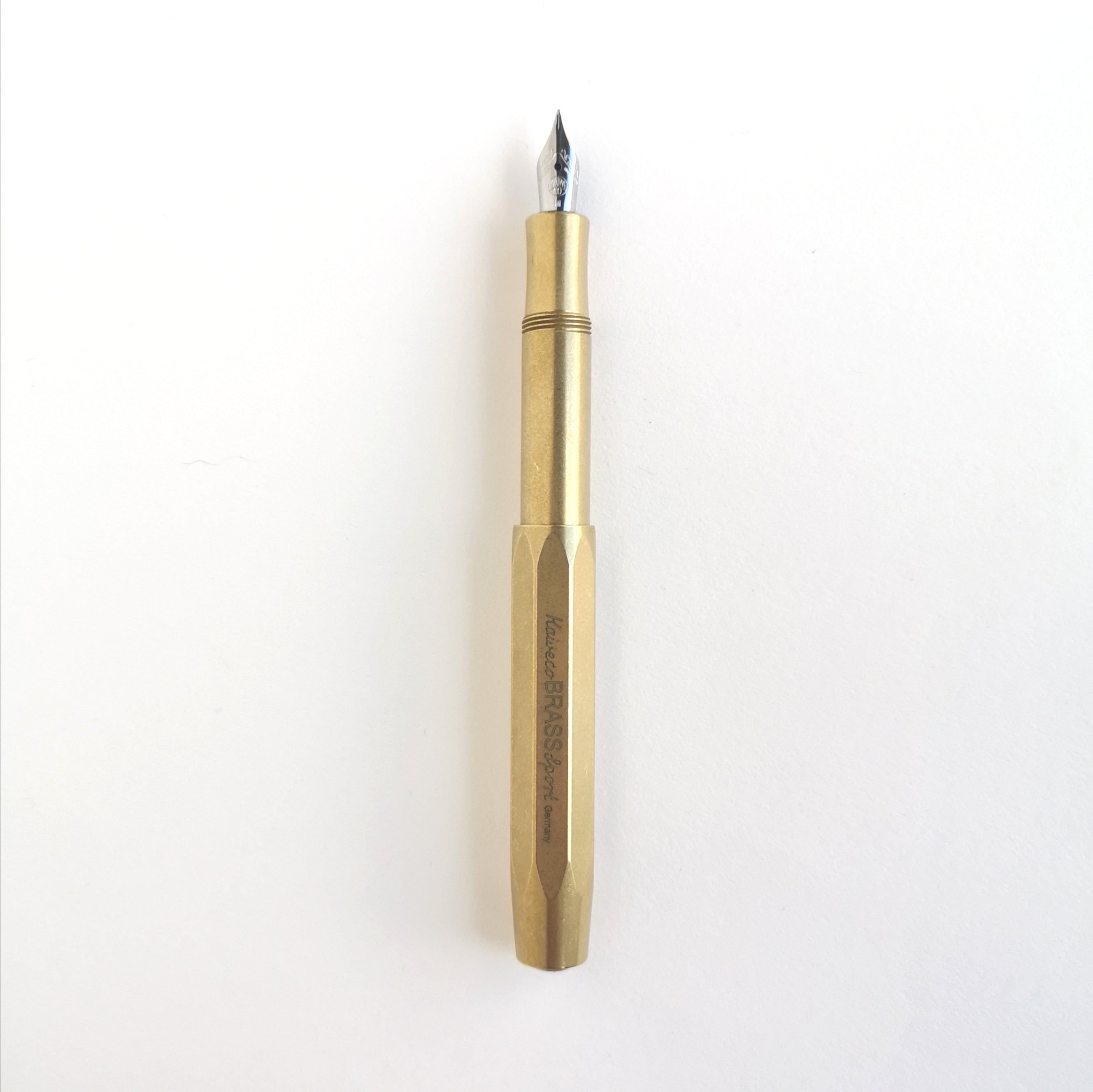 Brass Kaweco Sport Fountain Pen with cap posted