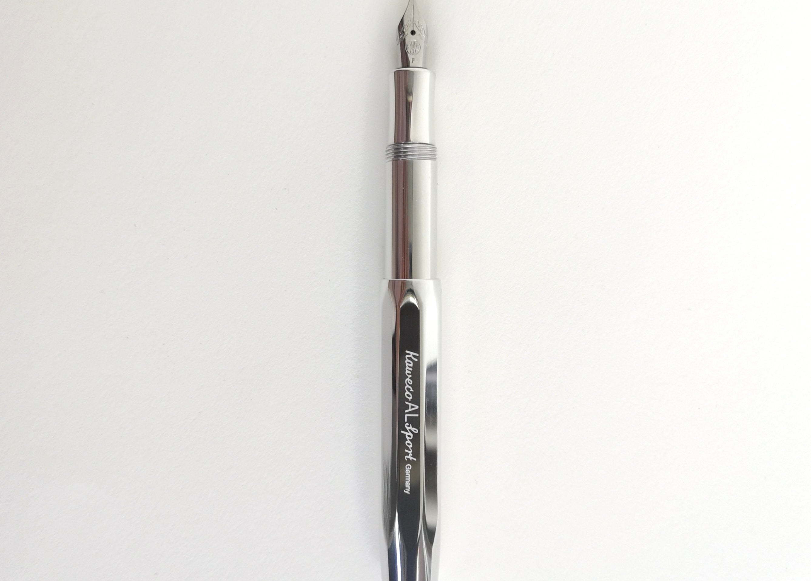 Shiny Aluminium Kaweco Sport Fountain Pen with cap posted