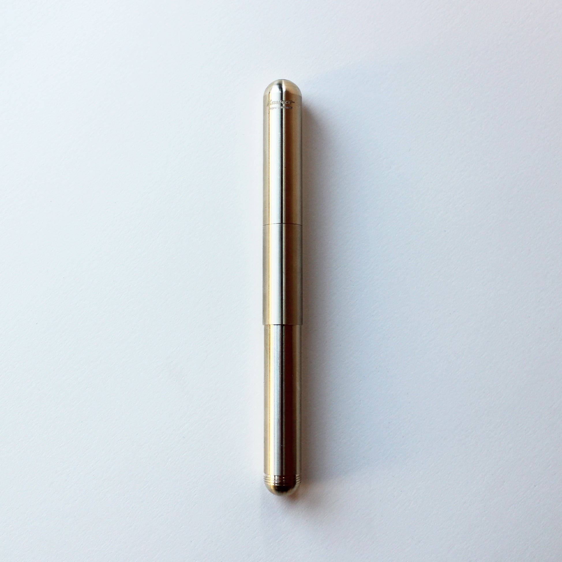 Kaweco Brass Supra Fountain Pen with cap on