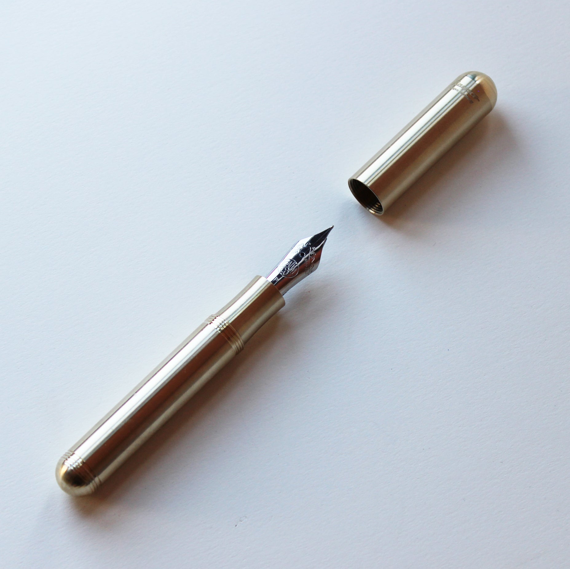 Kaweco Brass Supra Fountain Pen with cap off