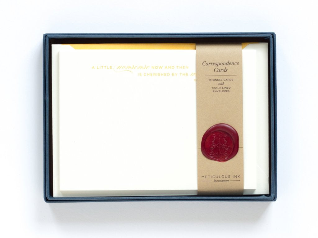 Roald Dahl Letterpress Correspondence Cards in display box with wax seal
