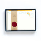 Kite Letterpress Correspondence Cards in display box with wax seal