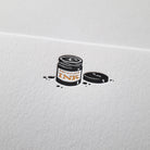 Close-up of copper foiled Letterpress Ink Pot 